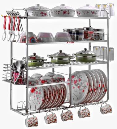 AVAIL Utensil Kitchen Rack Steel Kitchen Dish Rack | Plate Cutlery Stand | Kitchen Utensils Rack | Modern Kitchen Storage Rack