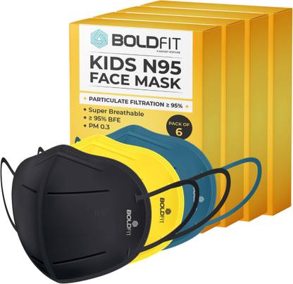 BOLDFIT N95 Mask for Kids Reusable Mask (Multicolor) Anti Pollution Anti Bacterial, Protective.Third Party Tested 5-Layer ( 5 Layer, 5 Ply) Mask High Quality, Protective Mask, Anti-Pollution, Anti Viral Reusable Face Mask and Anti-Bacterial 5-Layer Certified Premium Quality. Adjustable Ear Loop And n95 Mask High Quality With Melt Blown Filter Fabric Layer Reusable ( Pack Of 24) n95 mask pollution masks anti viral reusable face mask, n95 mask for kids ,N95 Mask For Kids Pack Of 24, n-95 mask for kids 7 year, n95 mask for kids boys 12 years, kids mask 8 years, Children, Babies, Boys Girls. Children mask for boys and Children mask for girls. baby mask combo 2 years and baby mask combo 7 years. baby n95 face mask.n95 kids mask. kn95 face mask, n 95 face mask for kids boys and child. n95 mask for kids, n-95 mask for kids 7 year, n95 mask for kids boys 12 years, kids mask 8 years. n95 kids mask. kn95 face mask, n 95 face mask for kids boys and child. ( Black , Yellow And Blue ) Reusable