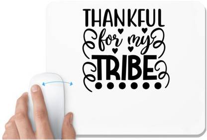 UDNAG White Mousepad 'Thanks | Thankfull' for Computer / PC / Laptop [230 x 200 x 5mm] Non Slip Base Mousepad