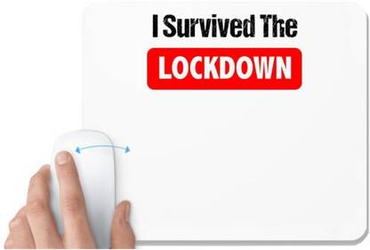 UDNAG White Mousepad 'Corona | I servived the lockdown' for Computer / PC / Laptop [230 x 200 x 5mm] Mousepad