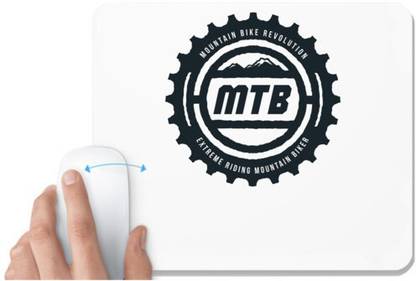 UDNAG White Mousepad 'Mountain and MTB' for Computer / PC / Laptop [230 x 200 x 5mm] Non Slip Base Mousepad