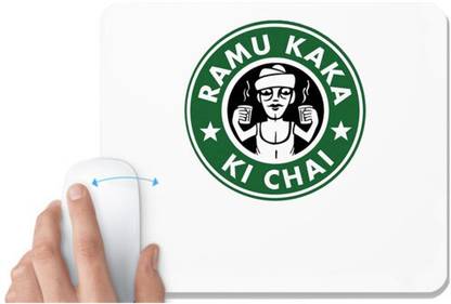 UDNAG White Mousepad 'Chai | Ramu Kaka Ki Chai' for Computer / PC / Laptop [230 x 200 x 5mm] Non Slip Base Mousepad