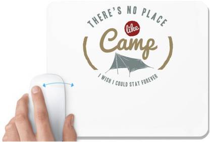 UDNAG White Mousepad 'Camp and Tent' for Computer / PC / Laptop [230 x 200 x 5mm] Non Slip Base Mousepad