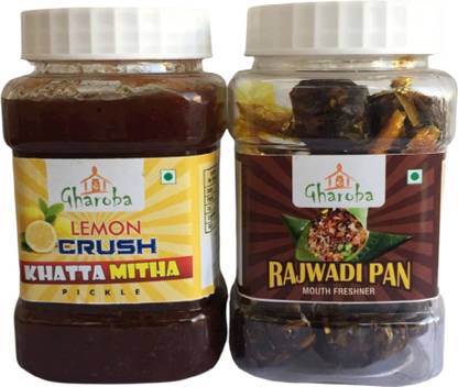 gharoba LEMON CRUSH 350 G + RAJWADI PAN 150 G Lemon Pickle