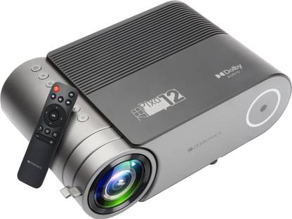 ZEBRONICS Zeb-PixaPlay 12 (3000 lm / 1 Speaker / Remote Controller) Projector  (Black)