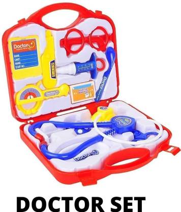 HIR Doctor Playset 12 Accessories With Preinstalled In Stethoscope, Otoscope, Pulse Oxometer Toy for Kids