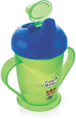 Beebaby Twin Handle Hard Spout Sipper, 180 ML, Free Flow Spout, 100% BPA FREE - Green
