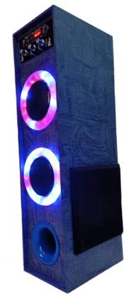 ShowX tower speaker front panel two ring light 35000 W Bluetooth Tower Speaker