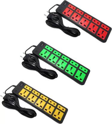 Sanhan ELECTRIC BOARD EXTENSION CORD POWER STRIP SURGE PROTECTOR MULTI PLUG 10 sockets with 3m wire pack of 3 10  Socket Extension Boards