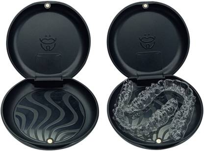 Dentosmile Slim Aligner Case/Aligner and Retainer Case/Dental Orthodontic Retainer Box - Black Color / Pack of 2 Teeth Whitening Kit