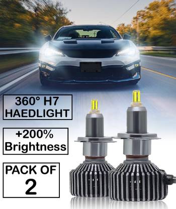 CARZEX Smart Turbo 360° Degree H7 LED Headlight IP65 Waterproof (+200% Brightness) (+100% DISIANCE) (+50% SHARPNESS) 10000 RPM High Speed Turbo Cooling Fan, twice faster heat dissipation than generic bulbs Super Brightness, Easy Install, Nodrill Cut, Cooling Fan, High Efficiency, External Driver, More Stable, Ultra-High Brightness, Long Lifespan, For more Than 95% The Models. Vehical HID Kit