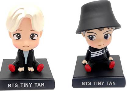 Daiyamondo Jimin BTS With Jungkook BTs Action Figure Limited Edition Big Size Bobble Head - Action Figure Moving Head Bobblehead Spring Dancing PVC Bobble Spring Dancing Doll Toy Car Dashboard Bounce Toys for Car Interior Dashboard Expression Bobble Head for Car Dashboard and Office Desk (Multicolour) (Multicolour)