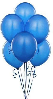 Prihit Solid HD Thick Metallic Latex Balloons for Decorations (100 PCS) (Blue) Balloon