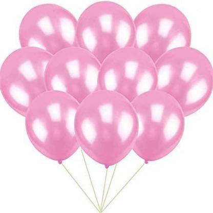 Prihit Solid HD Thick Metallic Latex Balloons for Decorations all Occasion (25 PCS) (Pink) Balloon