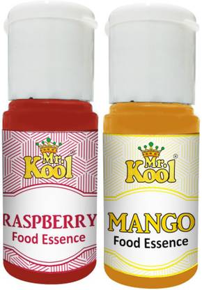Mr.Kool Food Essence Raspberry, Mango 20ML Pack Of 2. Essence For Cake , Ice Cream , Cookie,Sweets Raspberry Liquid Food Essence