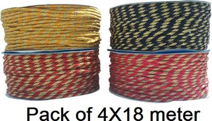 DIARA Multicolour dori with golden texture for Dresse, Saree, Lehenga, Dupatta, Bag, Craft and Decorations Lace Reel