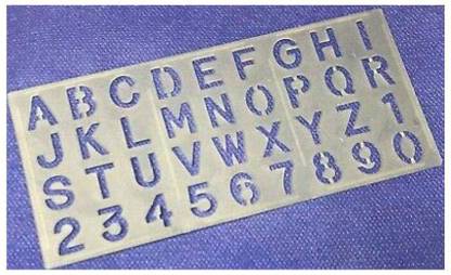 PMW Stencil Plastic Ruler-ABCD and 123 for School Students (20 mm X 11 cm) - Pack of 2