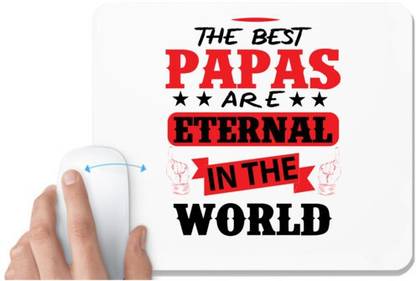UDNAG White Mousepad 'Father | THE BEST PAPAS' for Computer / PC / Laptop [230 x 200 x 5mm] Non Slip Base Mousepad