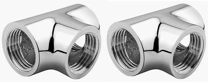 VicTac 1/2-Inch Brass CP Tee Fitting Coupling with Female Thread Chrome Plated Connector Adapter - Pack of 2 3-Way Tee Pipe Joint