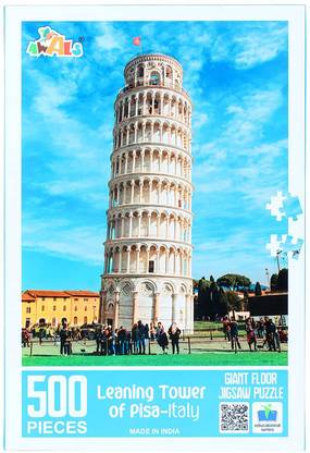 supermarche Giant Floor Jigsaw Puzzle Fun Puzzles for Kids for Age 10+ and for Adults Educational 500 Pieces Puzzle Games for Focus, Memory Building, Mental Boost (Tower of Pisa Italy)