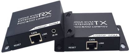 microware KVM Extender 50M HDMI-compatible KVM Extender IR By UTP STP CAT6 CAT6A CAT7 1 TX + 1 RX TCP/IP Support 3D, HDCP, EDID Media Streaming Device