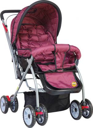 Tiffy & Toffee Maxtrem Baby Stroller & Pram With Reversible Handle, 360 Rotating Wheels, Extra Stability, Easy to Fold For Baby Boy & Girl - 0-4 years (Purple Stroller
