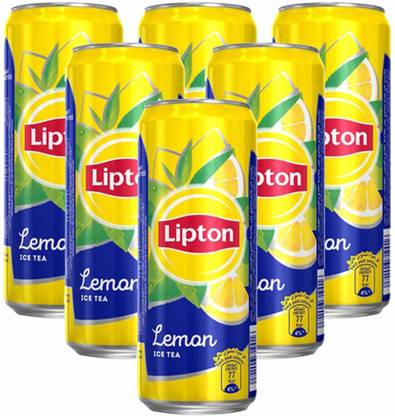 Lipton Ice Tea Lemon, Non-carbonated Iced Tea Drink, Cans, 320 ml, Pack of 6 Lemon Iced Tea Tin