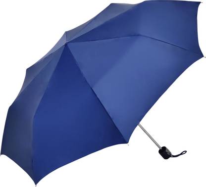 Popy Cherry Silver 3Fold Navy Blue Umbrella
