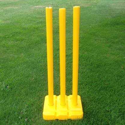 BK Cricket Stumps Yellow Plastic Stumps & Bails (100% Portable)