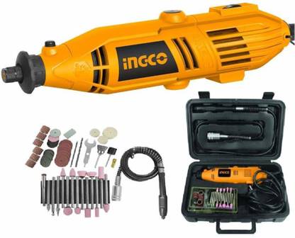 INGCO Mini Die Grinder Rotary 130W Tool Kit with 52pcs accessories and Variable Speed for Drilling, Sanding, Buffing, Polishing, Engraving, etc Angle Grinder