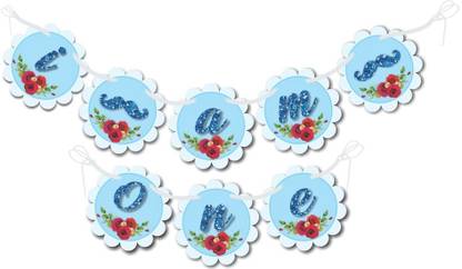 CELEBRATION STUDIO First Birthday Party Banner ( I am One ) Blue Glitter, Party Decoration Set of one Banner