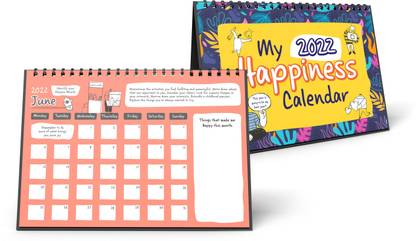 Crease My Happiness Calendar Table Calendar 2022 Planner and Organizer- 120 Pages, (Size :- 6inch (w) X 8 inch (H)) 2022 Table Calendar