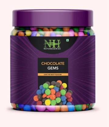 Nature homies Gems Chocolate Buttons -Chocolate Munchies Bright Colour Buttons 500G Chocolate Candy