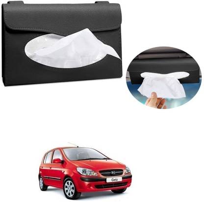 AutoGnix Car Tissue Holder Sun Visor T Holder PU Leather For Hyundai Getz Prime Vehicle Tissue Dispenser