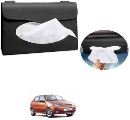 AXWee Car Tissue Holder, Sun Visor Napkin Holder, Tissue Box Holder, PU Leather Tissue Box, Backseat Tissue Purse Case Holder Black For Fiat Palio Vehicle Tissue Dispenser