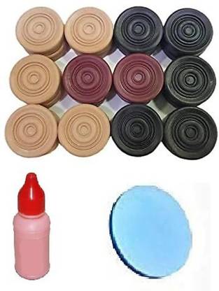 radion wooden carrom coin set with stricker and powder pack of 24 Carrom Pawns