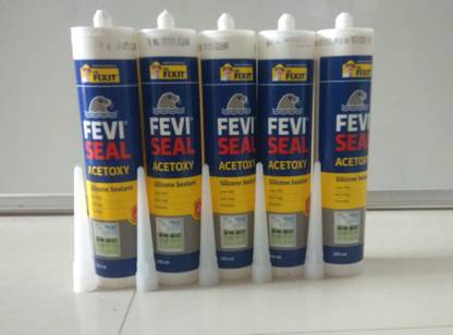 Pidilite Dr. Fixit FEVISEAL ACETOXY Silicone Sealant (Clear Pack Of 5 Of 280 ML) Acetic Cure Silicone Sealant Crack Filler