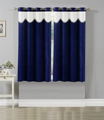 EXCEL BAZAAR 152 cm (5 ft) Window Polyester Semi Transparent Curtain (Pack Of 2)