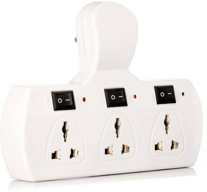 Quickmart Plug Extension with 3 Socket & Cordless Design for Home & Office (1Pc) 3  Socket Extension Boards