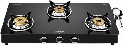 UCOOK Junto A Series 3 Burner Glass Top Glass Manual Gas Stove