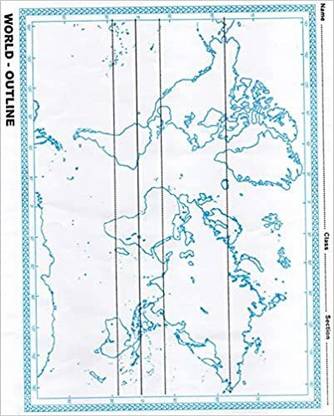 PMW World Outline Map - Practice Map Book - Book Contains 90 to 95 Sheets - A4 Size Sheets