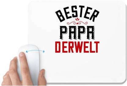 UDNAG White Mousepad 'Papa, Father | bester papa' for Computer / PC / Laptop [230 x 200 x 5mm] Non Slip Base Mousepad