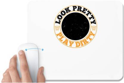 UDNAG White Mousepad 'Football | Look pretty. Play dirty' for Computer / PC / Laptop [230 x 200 x 5mm] Non Slip Base Mousepad