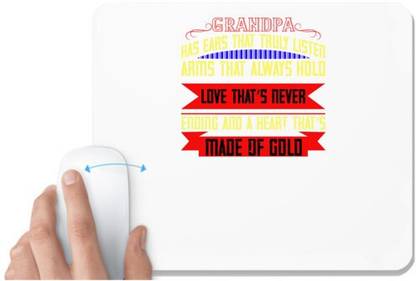 UDNAG White Mousepad 'Grand Father | Grandpa has ears that truly listen-1' for Computer / PC / Laptop [230 x 200 x 5mm] Mousepad