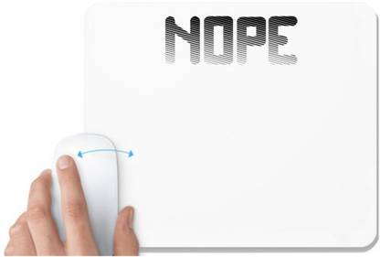UDNAG White Mousepad 'No | nope' for Computer / PC / Laptop [230 x 200 x 5mm] Non Slip Base Mousepad