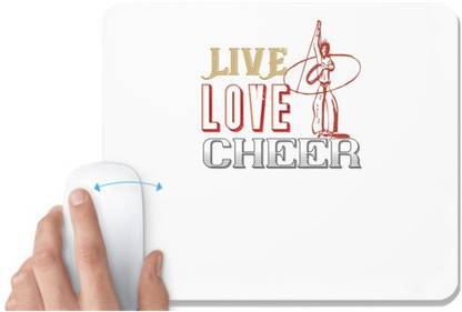 UDNAG White Mousepad 'Cheer | Live love cheer' for Computer / PC / Laptop [230 x 200 x 5mm] Mousepad