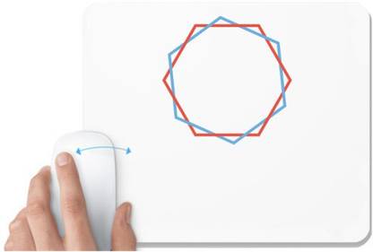 UDNAG White Mousepad 'Red blue hexagonal ring | Drawing' for Computer / PC / Laptop [230 x 200 x 5mm] Mousepad