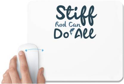 UDNAG White Mousepad 'Fishing | Stiff rod can' for Computer / PC / Laptop [230 x 200 x 5mm] Non Slip Base Mousepad