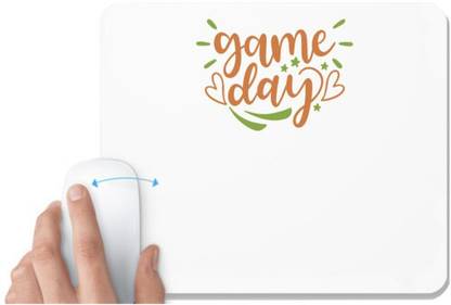 UDNAG White Mousepad 'Game | game day2' for Computer / PC / Laptop [230 x 200 x 5mm] Non Slip Base Mousepad