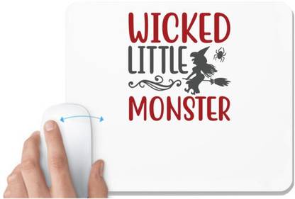 UDNAG White Mousepad 'witch | Wicked Little Monster' for Computer / PC / Laptop [230 x 200 x 5mm] Non Slip Base Mousepad